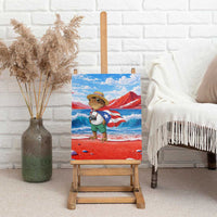 Coqui Frog Puerto Rico Flag Canvas Wall Art Taino Boricua Puerto Rican
