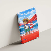 Coqui Frog Puerto Rico Flag Canvas Wall Art Taino Boricua Puerto Rican