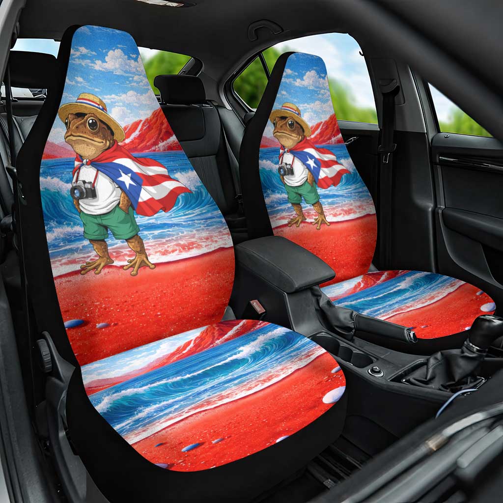 Coqui Frog Puerto Rico Flag Car Seat Cover Taino Boricua Puerto Rican