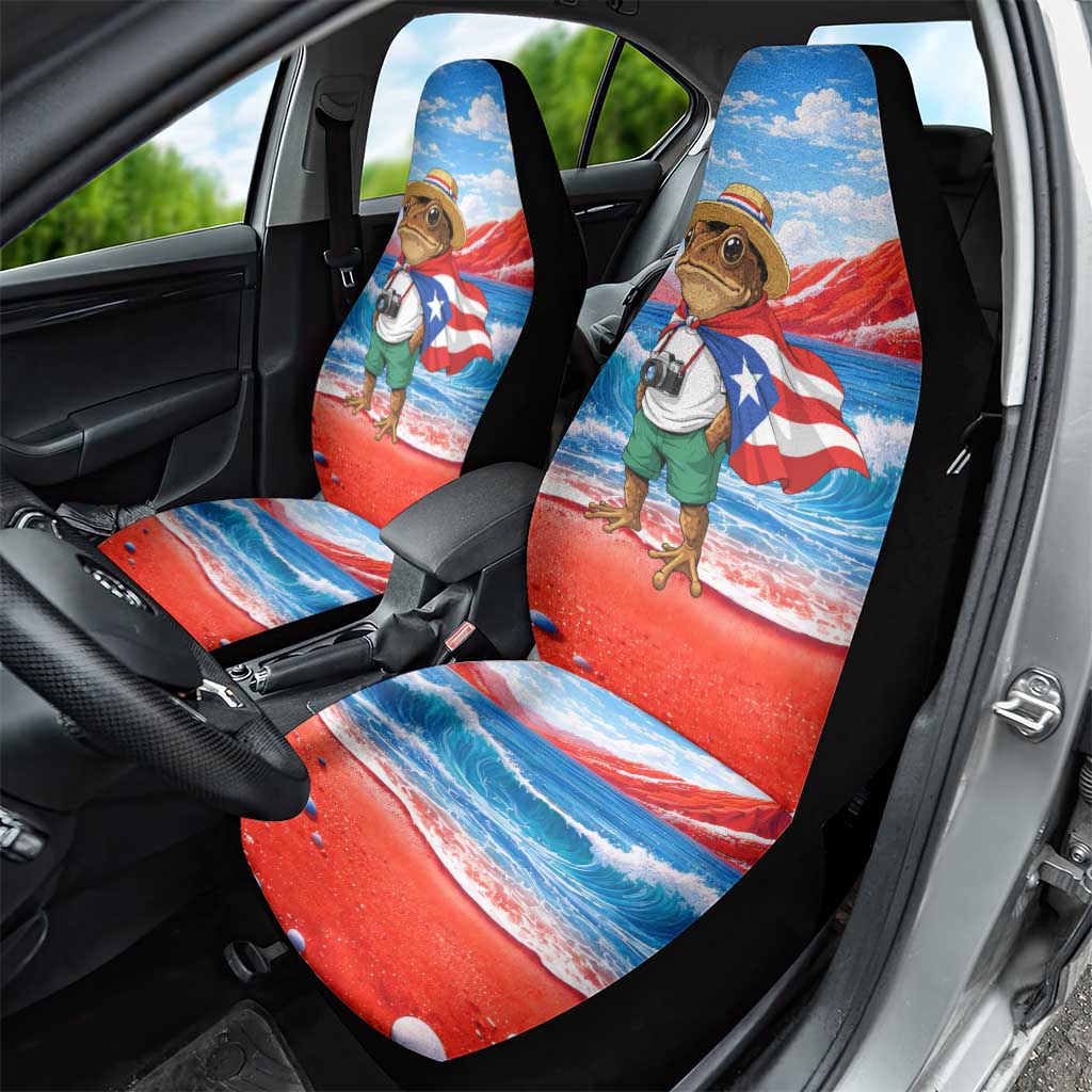 Coqui Frog Puerto Rico Flag Car Seat Cover Taino Boricua Puerto Rican