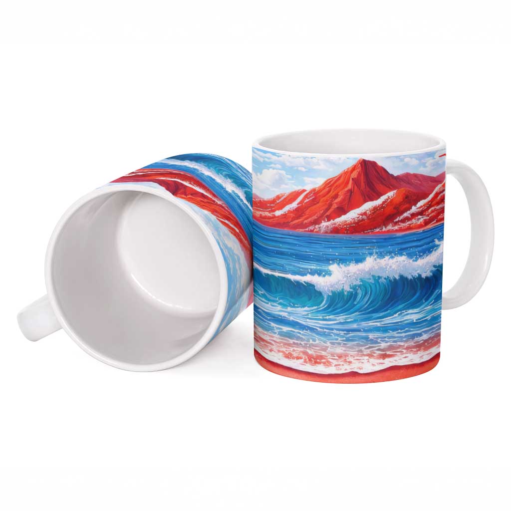 Coqui Frog Puerto Rico Flag Ceramic Mug Taino Boricua Puerto Rican
