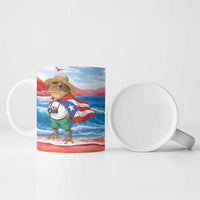 Coqui Frog Puerto Rico Flag Ceramic Mug Taino Boricua Puerto Rican