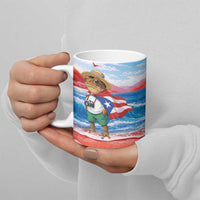 Coqui Frog Puerto Rico Flag Ceramic Mug Taino Boricua Puerto Rican