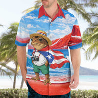 Coqui Frog Puerto Rico Flag Hawaiian Shirt Taino Boricua Puerto Rican