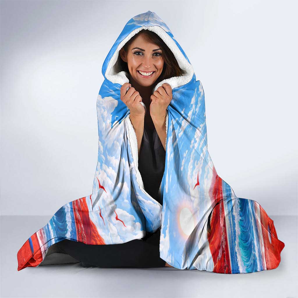 Coqui Frog Puerto Rico Flag Hooded Blanket Taino Boricua Puerto Rican
