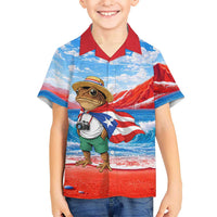 Coqui Frog Puerto Rico Flag Kid Hawaiian Shirt Taino Boricua Puerto Rican