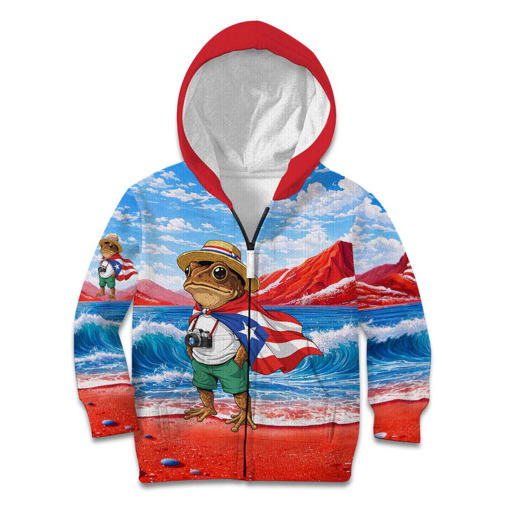 Coqui Frog Puerto Rico Flag Kid Hoodie Taino Boricua Puerto Rican