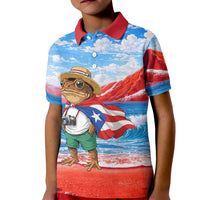 Coqui Frog Puerto Rico Flag Kid Polo Shirt Taino Boricua Puerto Rican