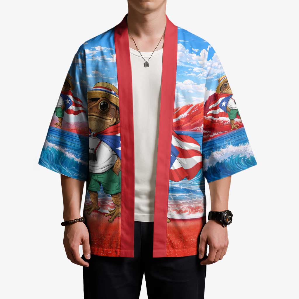 Coqui Frog Puerto Rico Flag Kimono Taino Boricua Puerto Rican