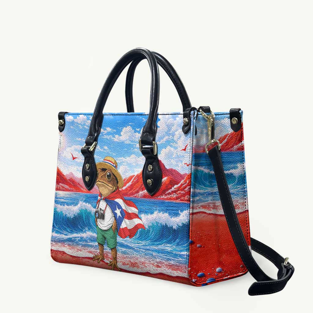 Coqui Frog Puerto Rico Flag Leather Bag Taino Boricua Puerto Rican