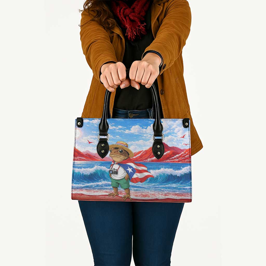 Coqui Frog Puerto Rico Flag Leather Bag Taino Boricua Puerto Rican