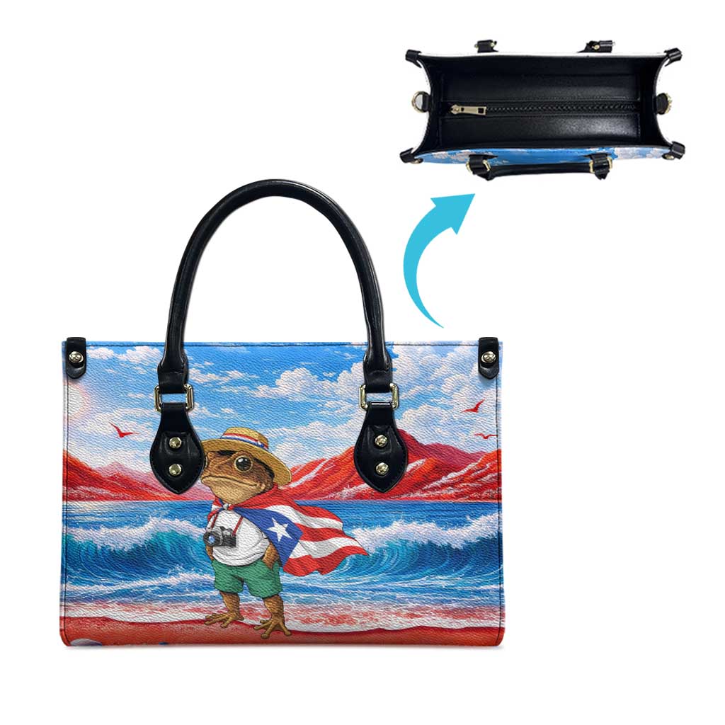 Coqui Frog Puerto Rico Flag Leather Bag Taino Boricua Puerto Rican