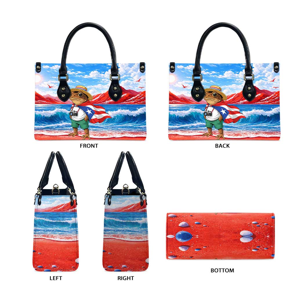 Coqui Frog Puerto Rico Flag Leather Bag Taino Boricua Puerto Rican