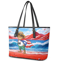 Coqui Frog Puerto Rico Flag Leather Tote Bag Taino Boricua Puerto Rican