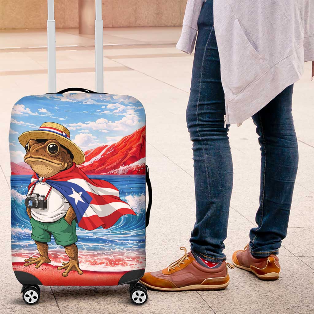 Coqui Frog Puerto Rico Flag Luggage Cover Taino Boricua Puerto Rican