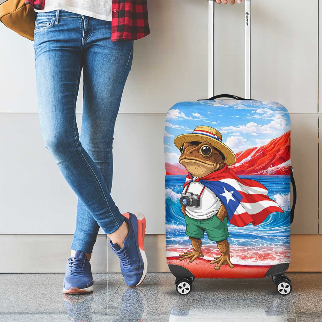 Coqui Frog Puerto Rico Flag Luggage Cover Taino Boricua Puerto Rican