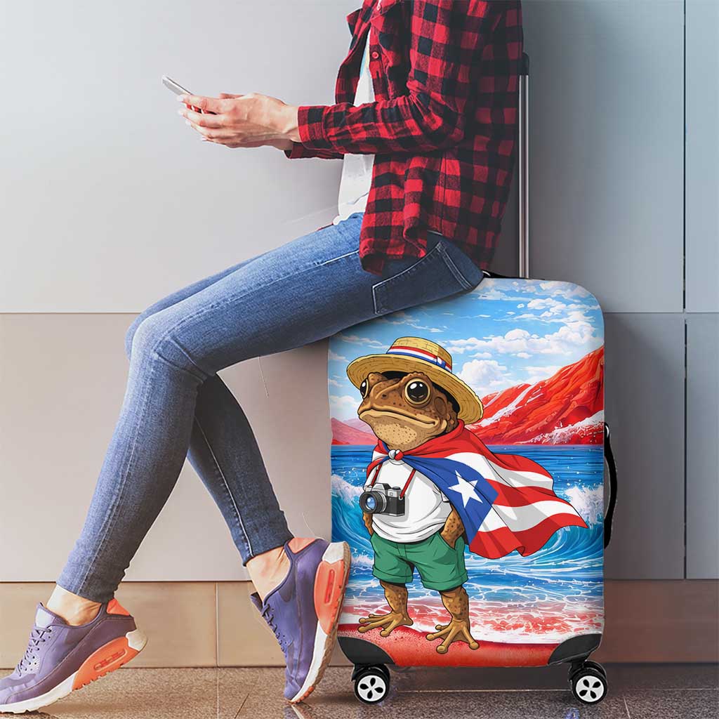 Coqui Frog Puerto Rico Flag Luggage Cover Taino Boricua Puerto Rican