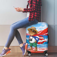 Coqui Frog Puerto Rico Flag Luggage Cover Taino Boricua Puerto Rican