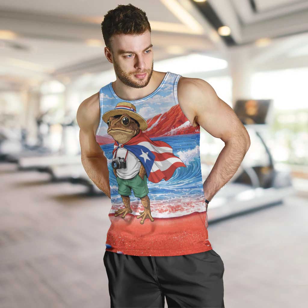 Coqui Frog Puerto Rico Flag Men Tank Top Taino Boricua Puerto Rican
