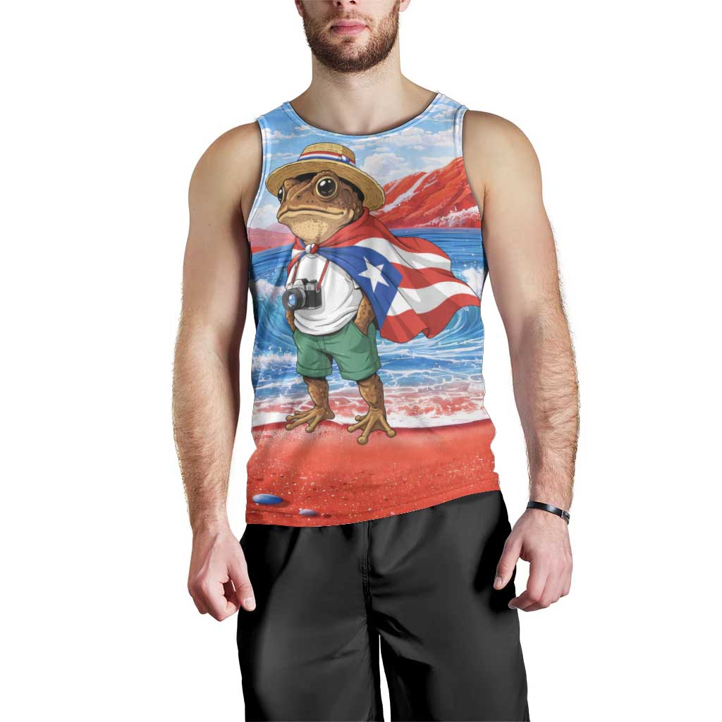 Coqui Frog Puerto Rico Flag Men Tank Top Taino Boricua Puerto Rican