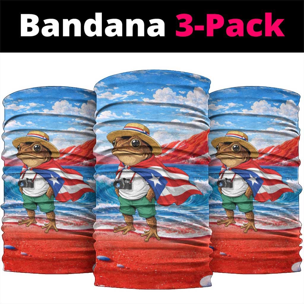 Coqui Frog Puerto Rico Flag Neck Gaiter Taino Boricua Puerto Rican