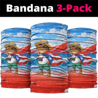 Coqui Frog Puerto Rico Flag Neck Gaiter Taino Boricua Puerto Rican