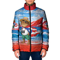 Coqui Frog Puerto Rico Flag Padded Jacket Taino Boricua Puerto Rican