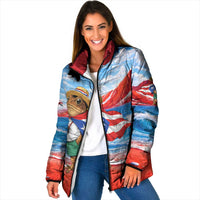 Coqui Frog Puerto Rico Flag Padded Jacket Taino Boricua Puerto Rican
