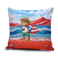 Coqui Frog Puerto Rico Flag Pillow Cover Taino Boricua Puerto Rican