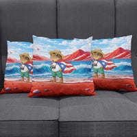 Coqui Frog Puerto Rico Flag Pillow Cover Taino Boricua Puerto Rican