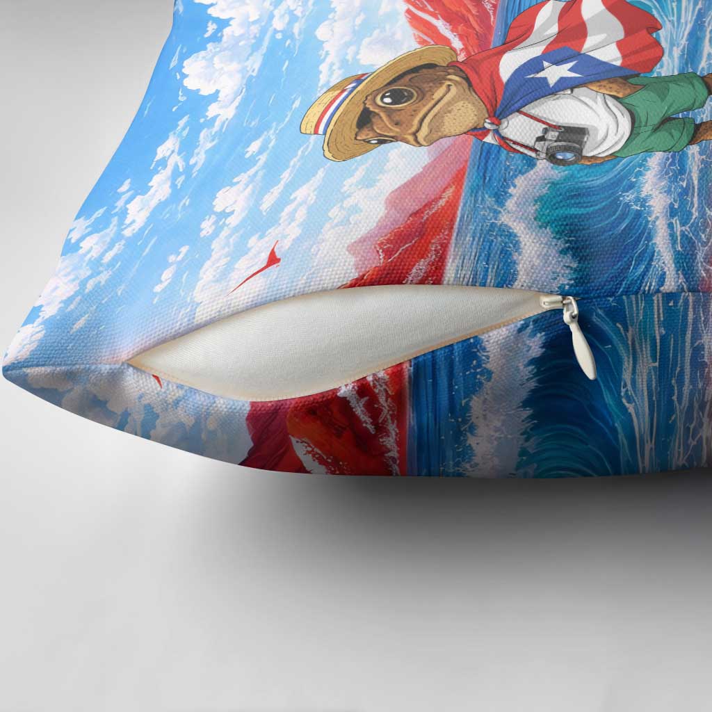 Coqui Frog Puerto Rico Flag Pillow Cover Taino Boricua Puerto Rican