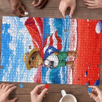 Coqui Frog Puerto Rico Flag Puzzle Taino Boricua Puerto Rican