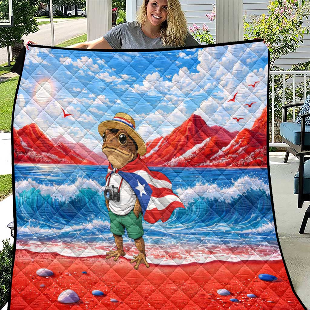 Coqui Frog Puerto Rico Flag Quilt Taino Boricua Puerto Rican