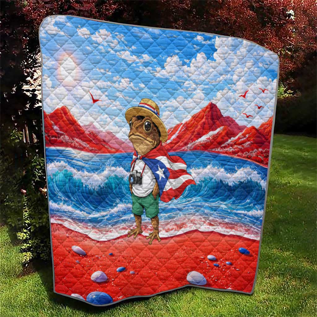 Coqui Frog Puerto Rico Flag Quilt Taino Boricua Puerto Rican