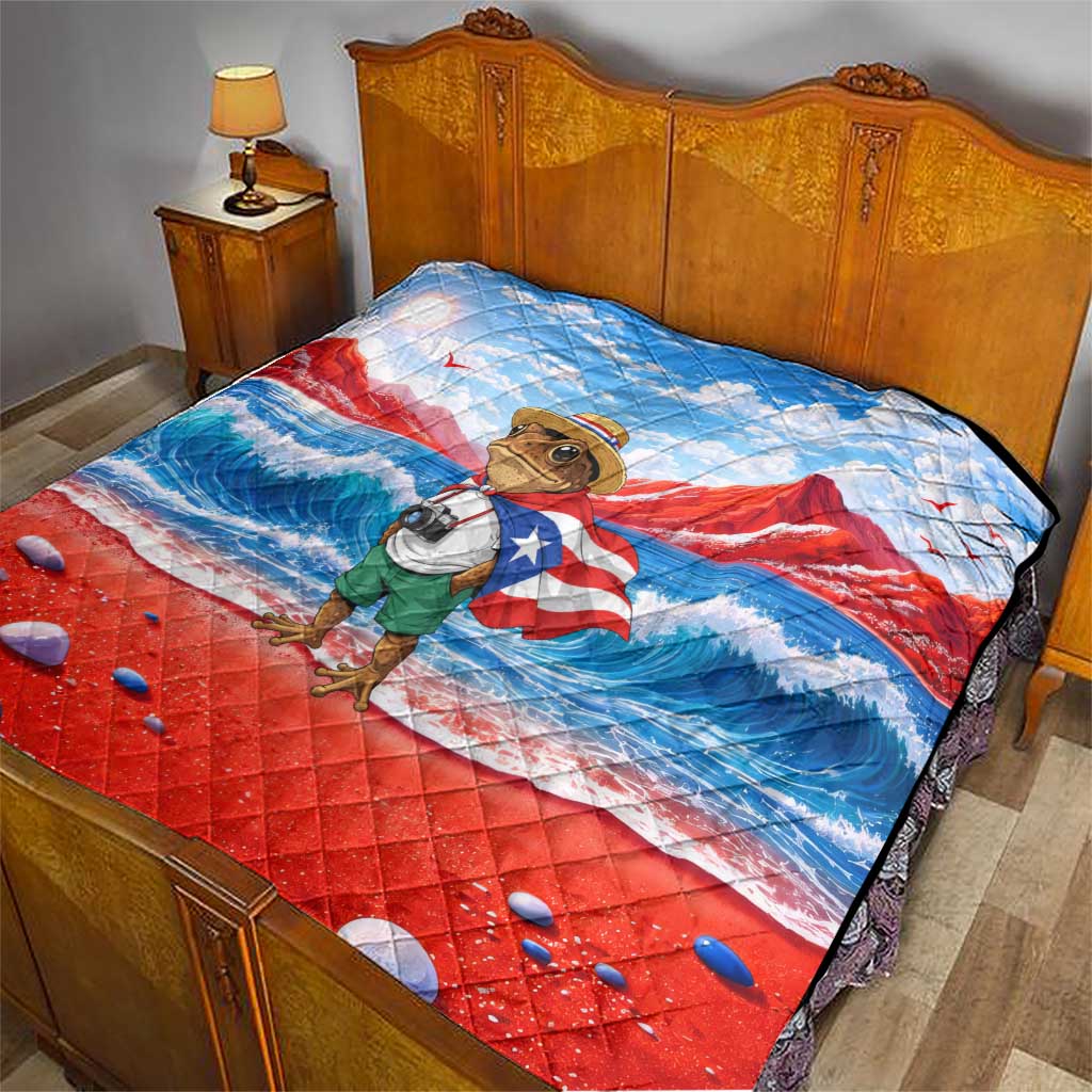 Coqui Frog Puerto Rico Flag Quilt Taino Boricua Puerto Rican