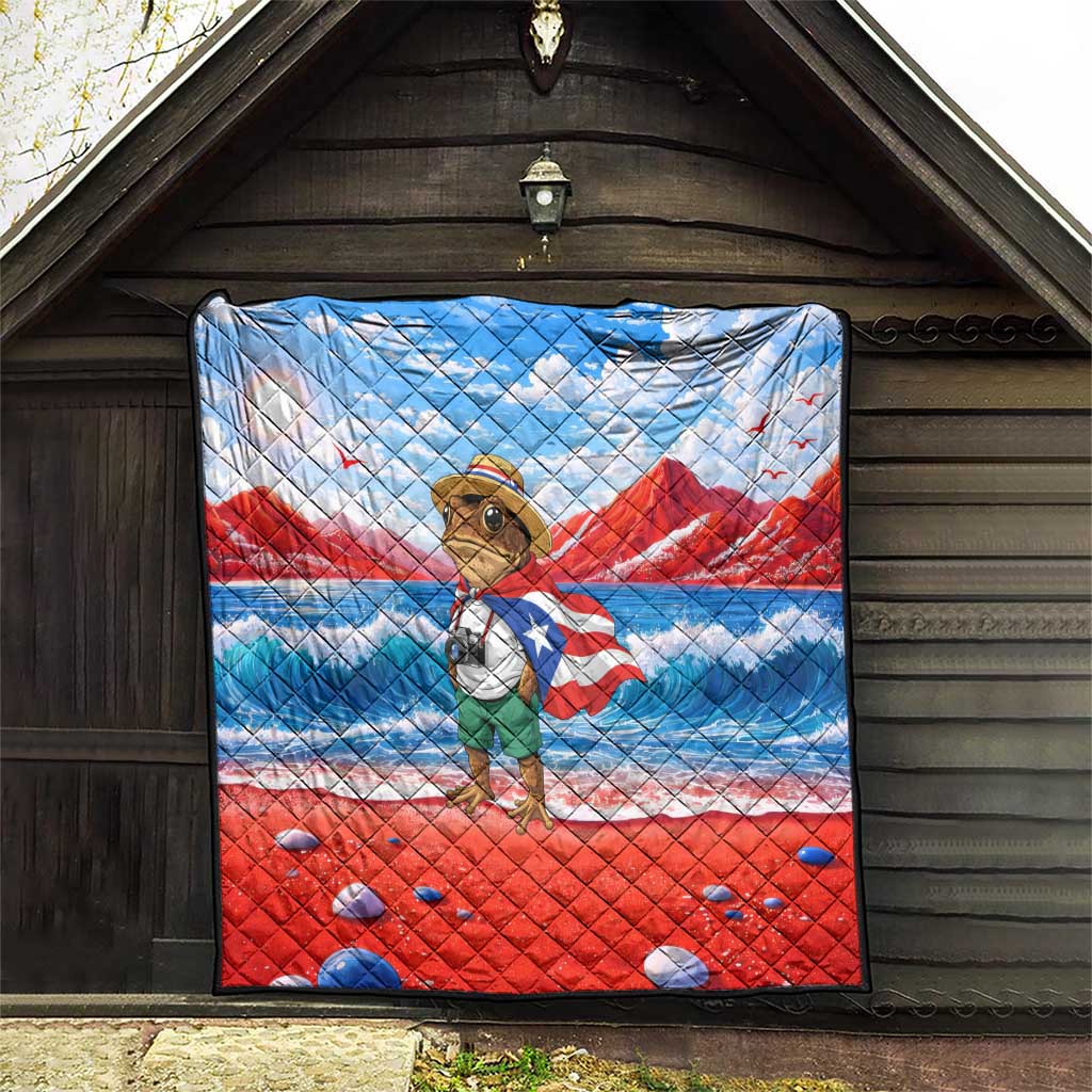 Coqui Frog Puerto Rico Flag Quilt Taino Boricua Puerto Rican