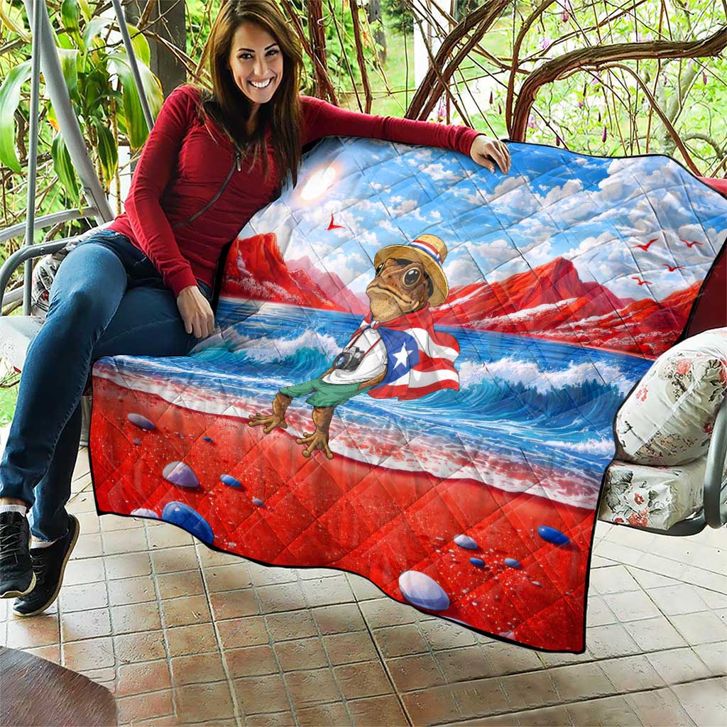 Coqui Frog Puerto Rico Flag Quilt Taino Boricua Puerto Rican