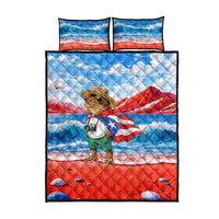 Coqui Frog Puerto Rico Flag Quilt Bed Set Taino Boricua Puerto Rican