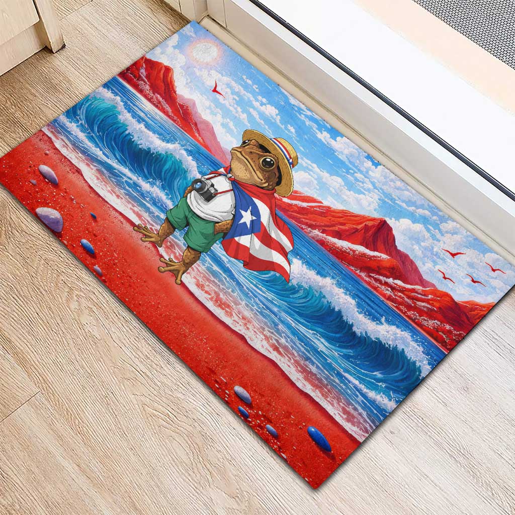 Coqui Frog Puerto Rico Flag Rubber Doormat Taino Boricua Puerto Rican