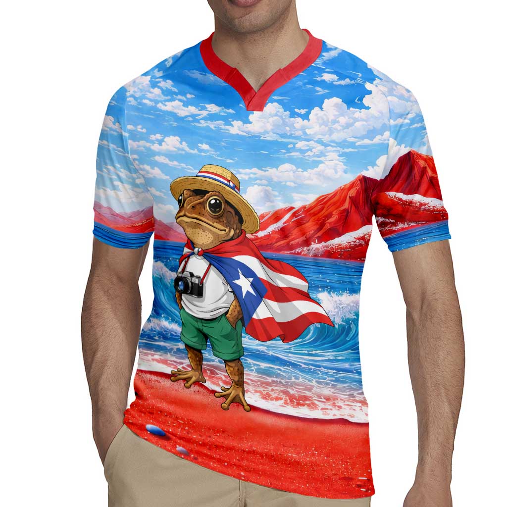 Coqui Frog Puerto Rico Flag Rugby Jersey Taino Boricua Puerto Rican