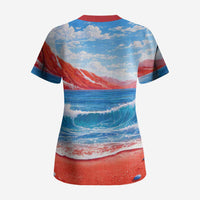 Coqui Frog Puerto Rico Flag Scrub Top Taino Boricua Puerto Rican