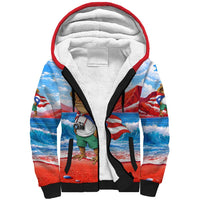 Coqui Frog Puerto Rico Flag Sherpa Hoodie Taino Boricua Puerto Rican
