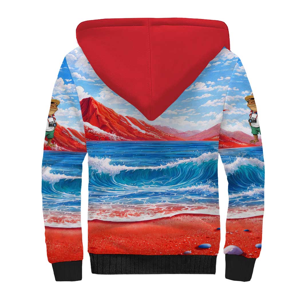 Coqui Frog Puerto Rico Flag Sherpa Hoodie Taino Boricua Puerto Rican