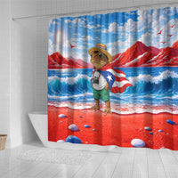 Coqui Frog Puerto Rico Flag Shower Curtain Taino Boricua Puerto Rican