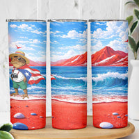 Coqui Frog Puerto Rico Flag Skinny Tumbler Taino Boricua Puerto Rican