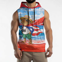 Coqui Frog Puerto Rico Flag Sleeveless Hoodie Taino Boricua Puerto Rican