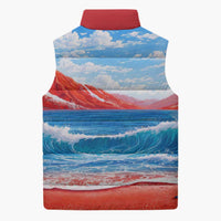 Coqui Frog Puerto Rico Flag Sleeveless Puffer Jacket Taino Boricua Puerto Rican