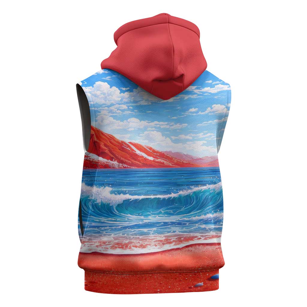 Coqui Frog Puerto Rico Flag Sleeveless Zip Hoodie Taino Boricua Puerto Rican