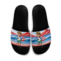Coqui Frog Puerto Rico Flag Slide Sandals Taino Boricua Puerto Rican