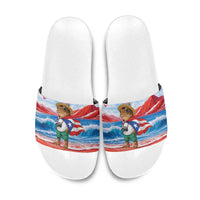 Coqui Frog Puerto Rico Flag Slide Sandals Taino Boricua Puerto Rican